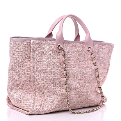 Chanel Lurex Boucle Deauville Medium Tote Pink 3 of 7