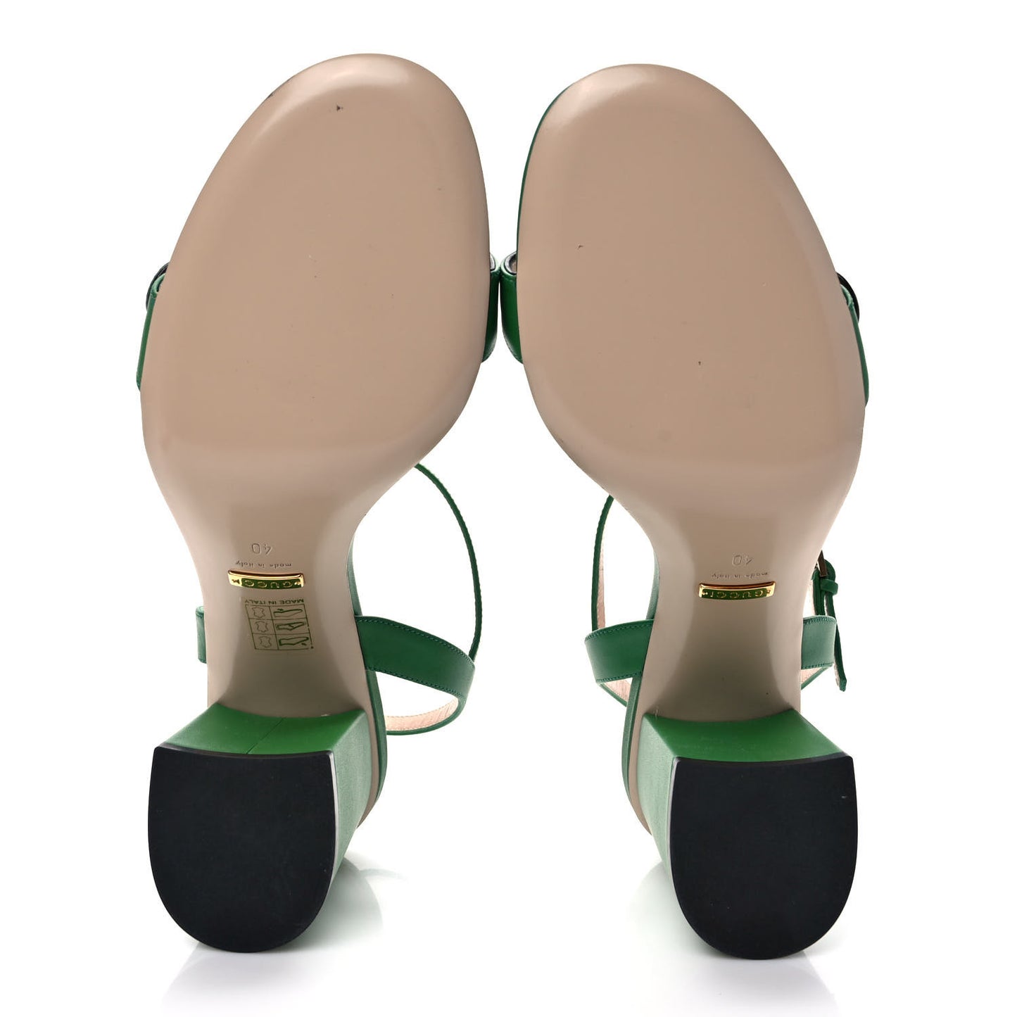 Lifford Calfskin GG Marmont Ankle Wrap 75mm Sandals 40 New Shamarock
