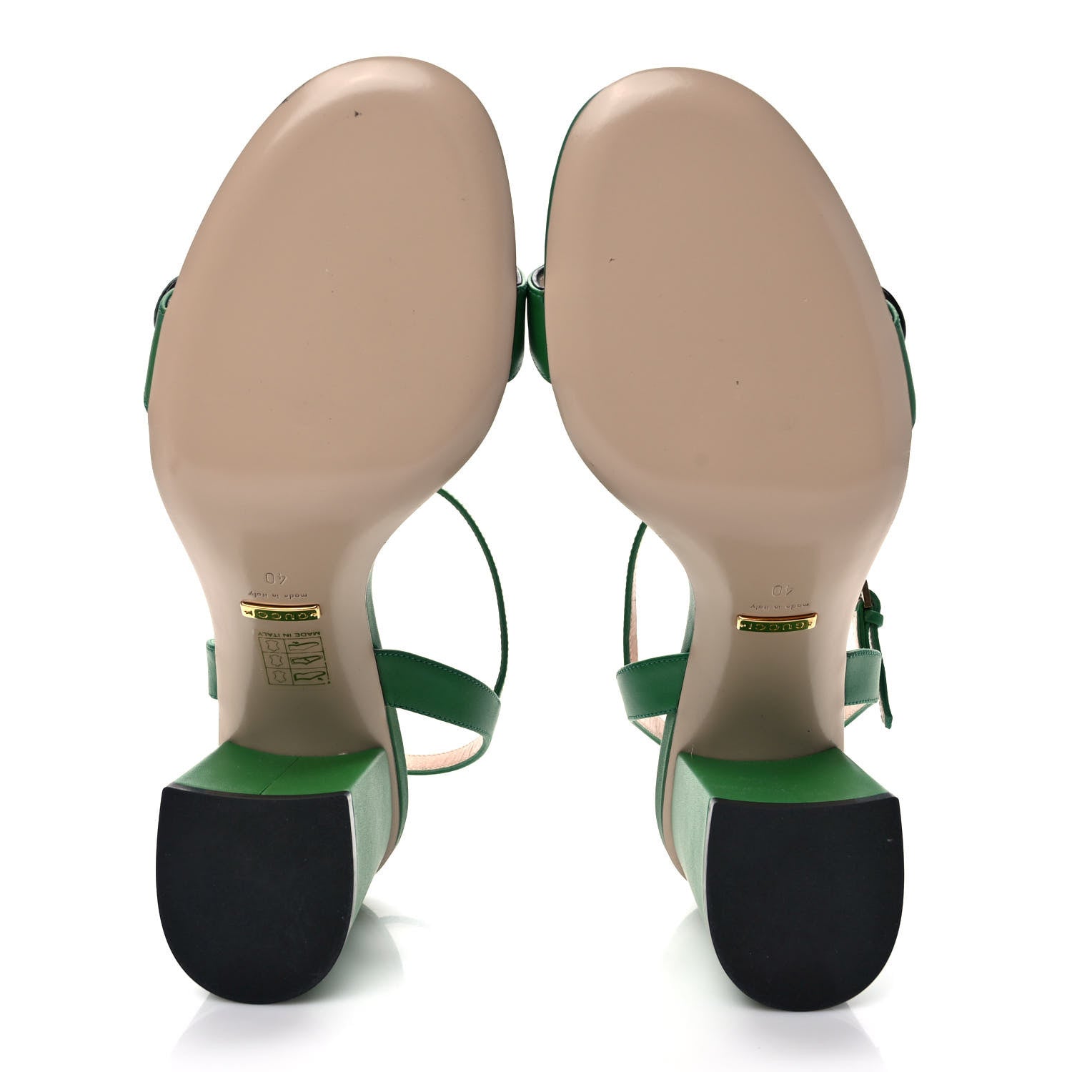 Gucci Lifford Calfskin GG Marmont Ankle Wrap 75mm Sandals 40 New Shamarock 5 of 8