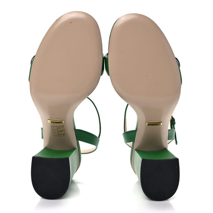 Gucci Lifford Calfskin GG Marmont Ankle Wrap 75mm Sandals 40 New Shamarock 5 of 8