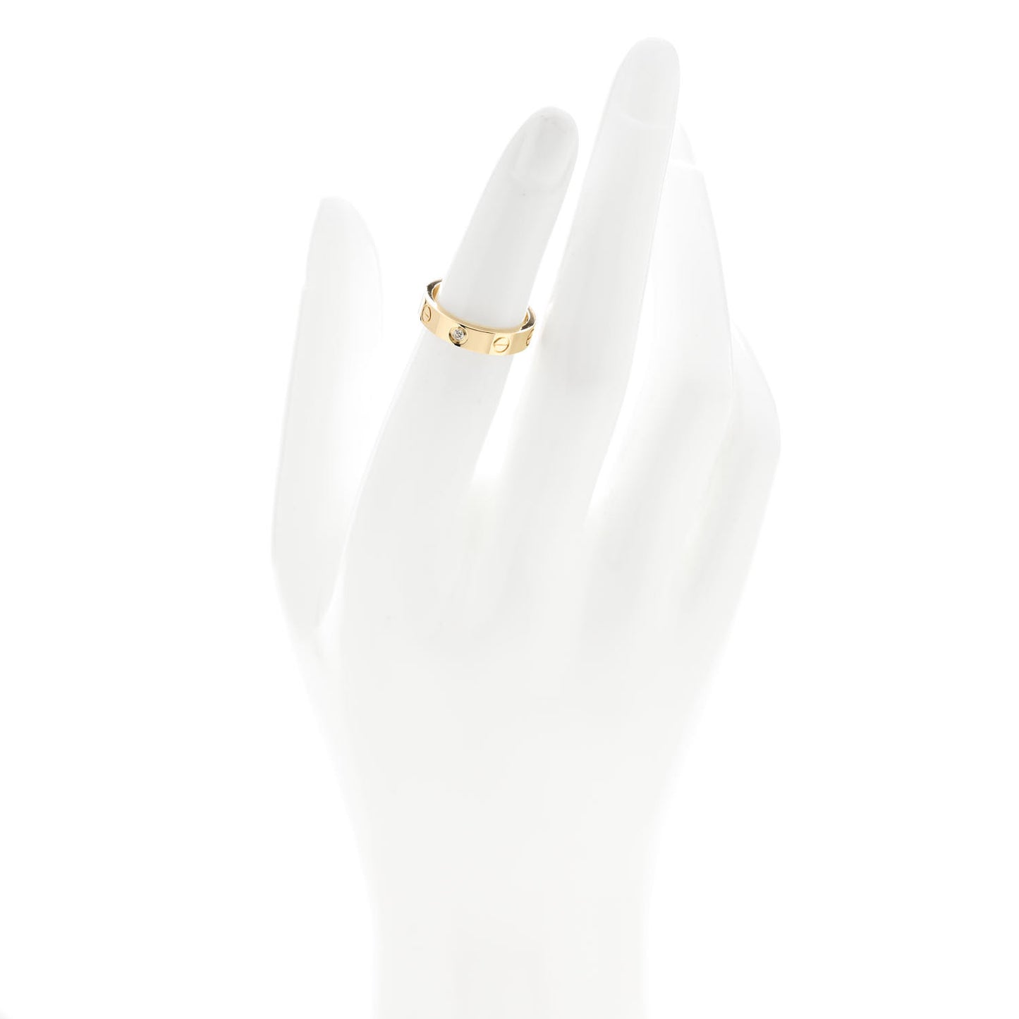 18K Yellow Gold Diamond 4mm LOVE Wedding Band Ring 48 4.5