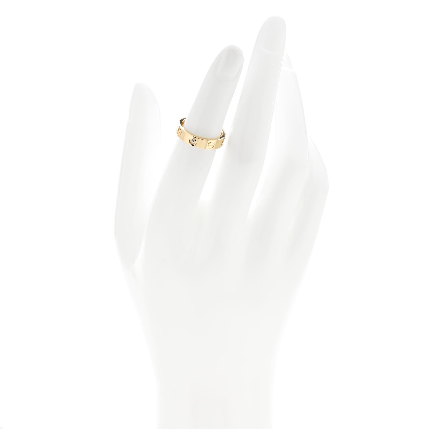 Cartier 18K Yellow Gold Diamond 4mm LOVE Wedding Band Ring 48 4.5 2 of 5