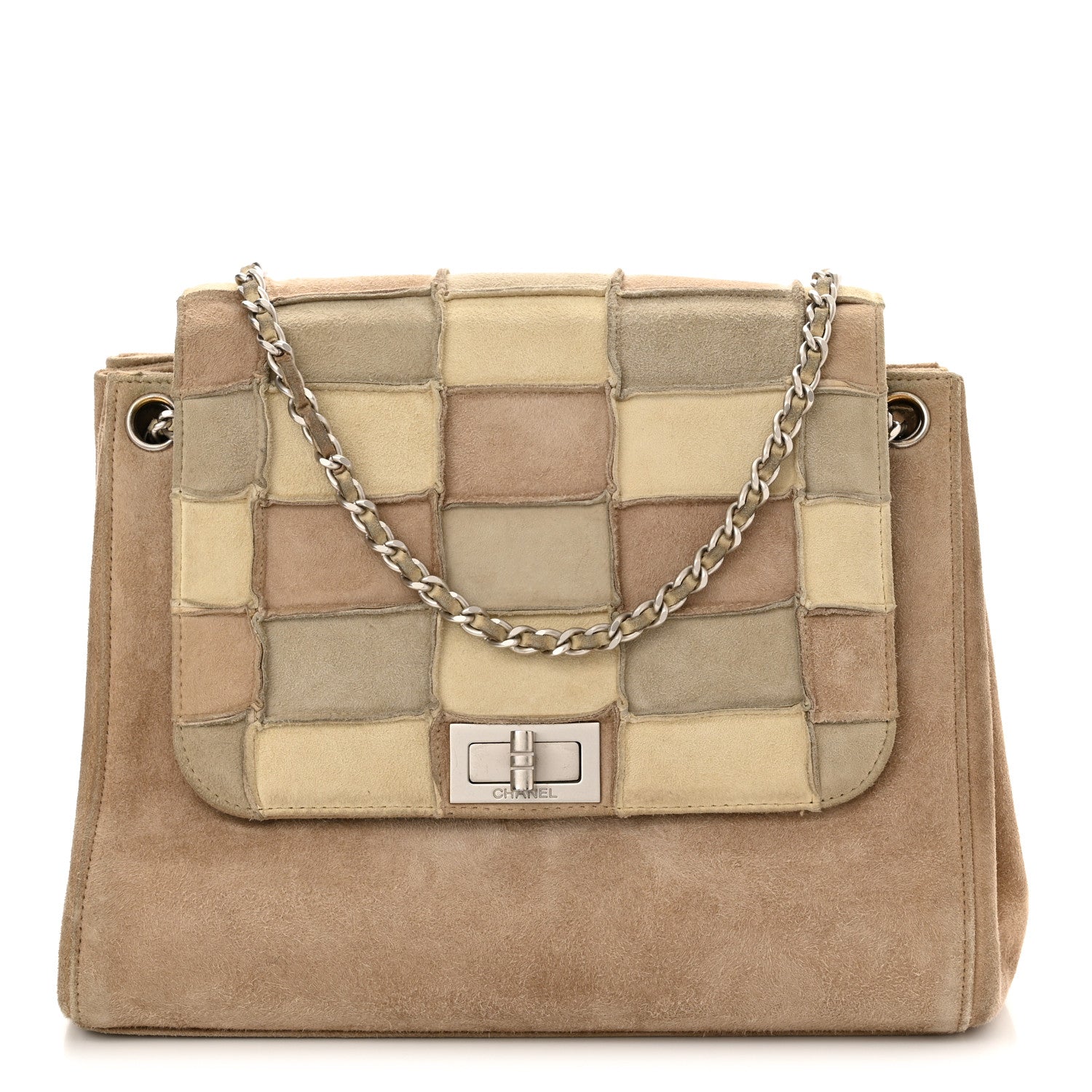 Chanel Suede Patchwork Accordion Mademoiselle Flap Beige 1 of 13