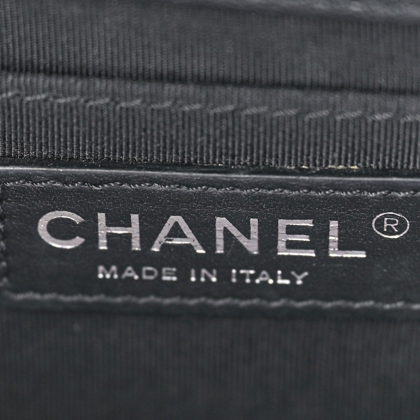 Grained Calfskin Quilted Small CC Box Top Handle Flap Black