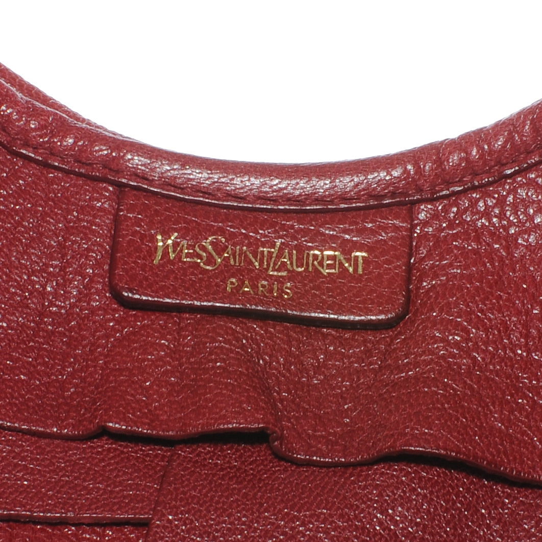 Chevre Leather Ruffle Saint Tropez Red