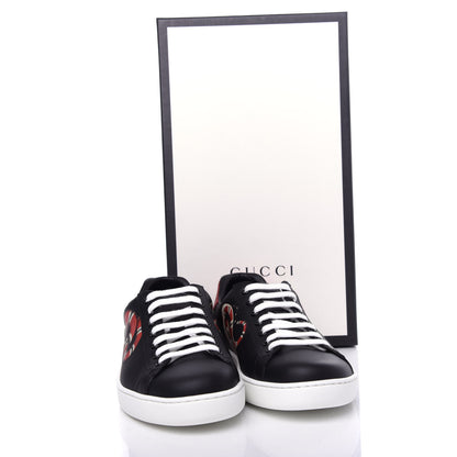 Gucci Calfskin Kingsnake Mens Ace Sneakers 8 Black Multicolor 11 of 11