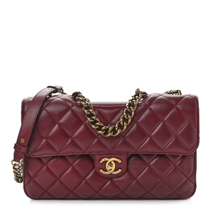 Chanel Calfskin Quilted Large Perfect Edge Flap Burgundy Burgundy 1 of 15
