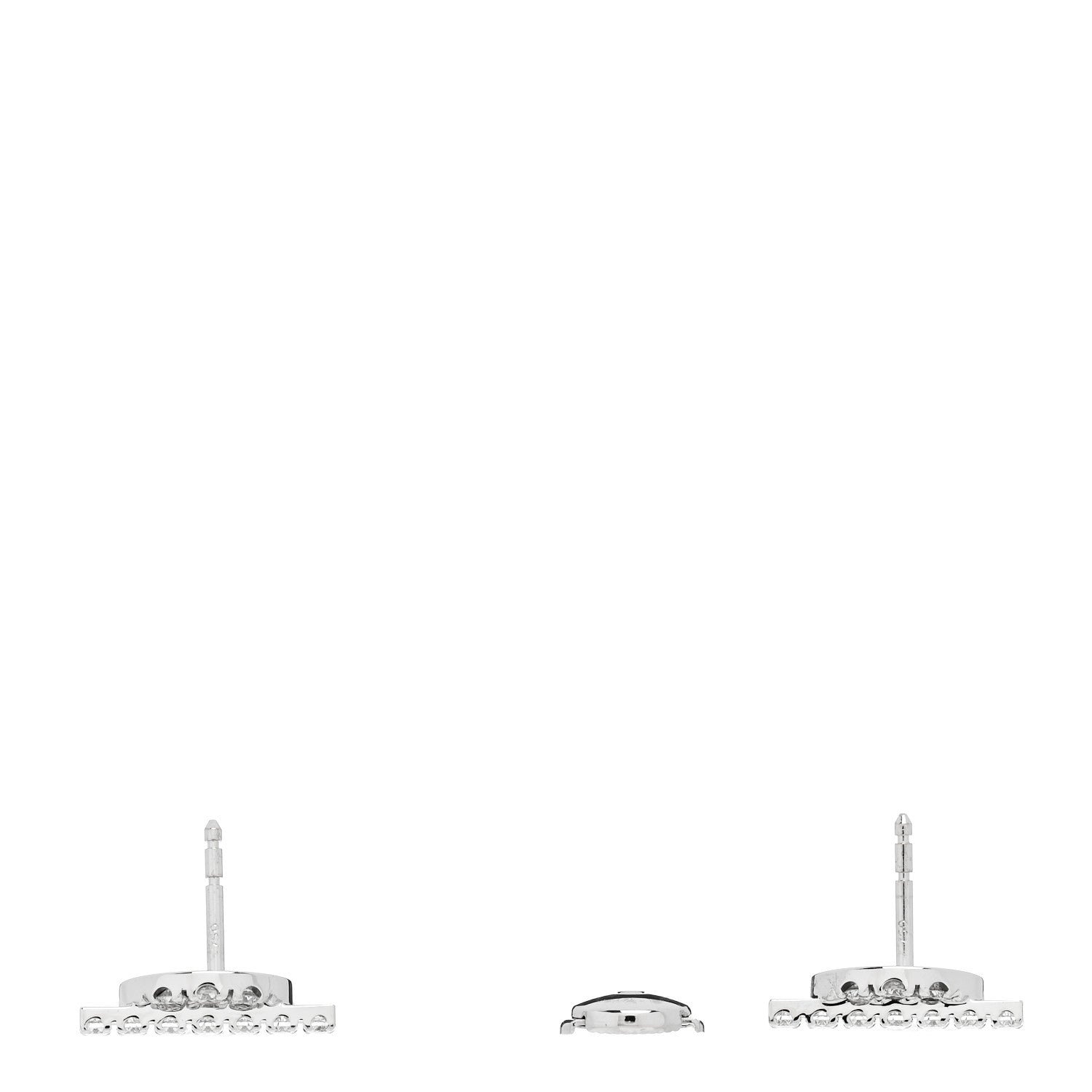 Hermes 18K White Gold Diamond Finesse Earrings 3 of 5