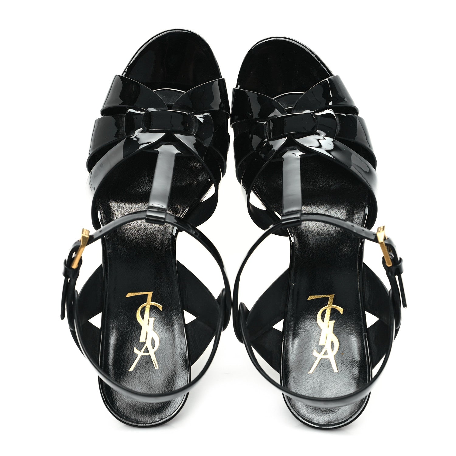 Saint Laurent Patent Tribute 105 Platform Sandals 38.5 Black 2 of 10