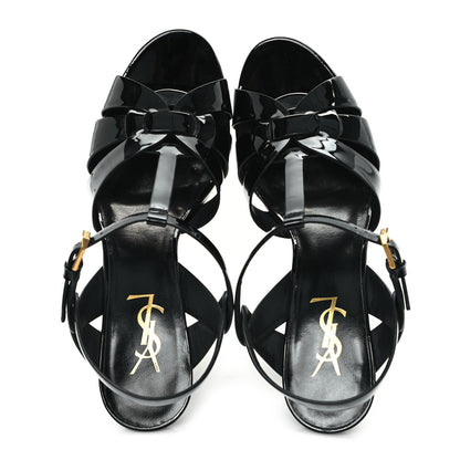Saint Laurent Patent Tribute 105 Platform Sandals 38.5 Black 2 of 10