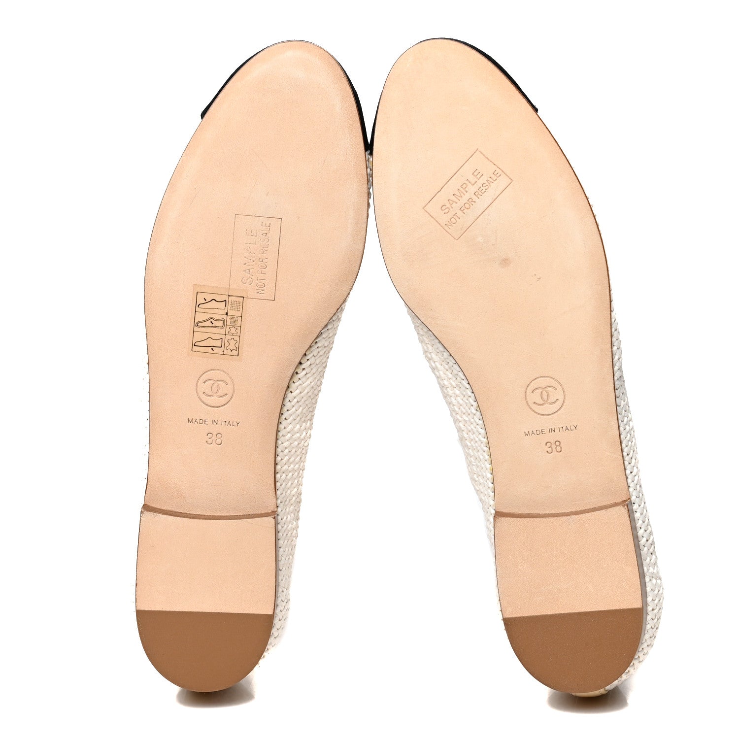 Chanel Crochet Cap Toe Ballerina Flats 38 Light Beige 5 of 10