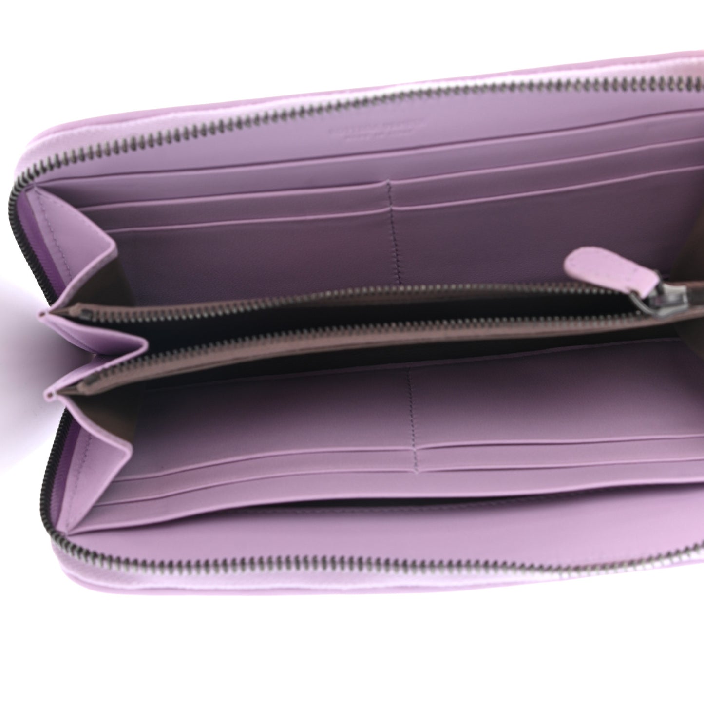Nappa Intrecciato Zip Around Wallet Lilac