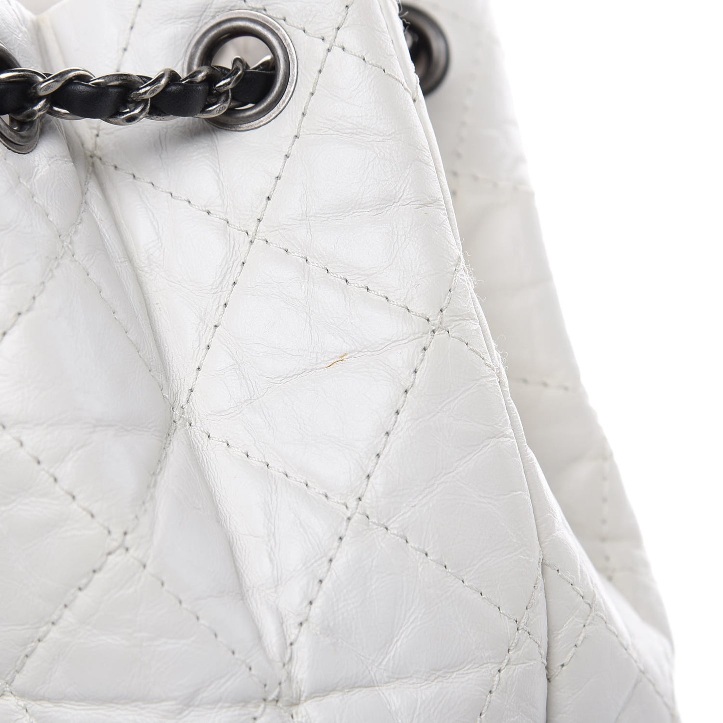 Aged Calfskin Quilted Small Gabrielle Backpack Black White