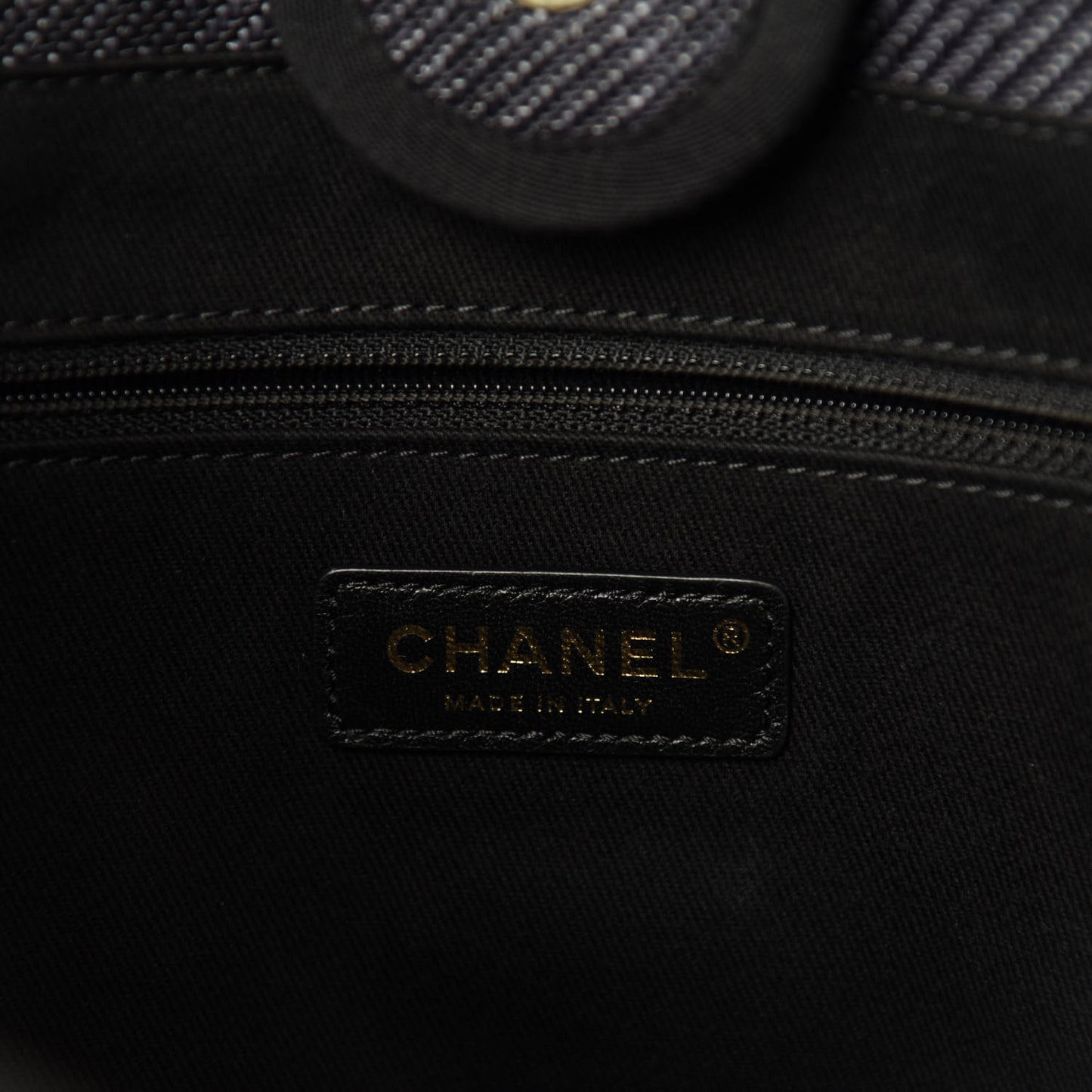 Mixed Fibers Calfskin Small Deauville Tote Black