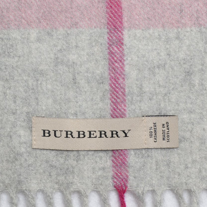 Burberry Cashmere Giant Check Scarf Grey 4 of 6