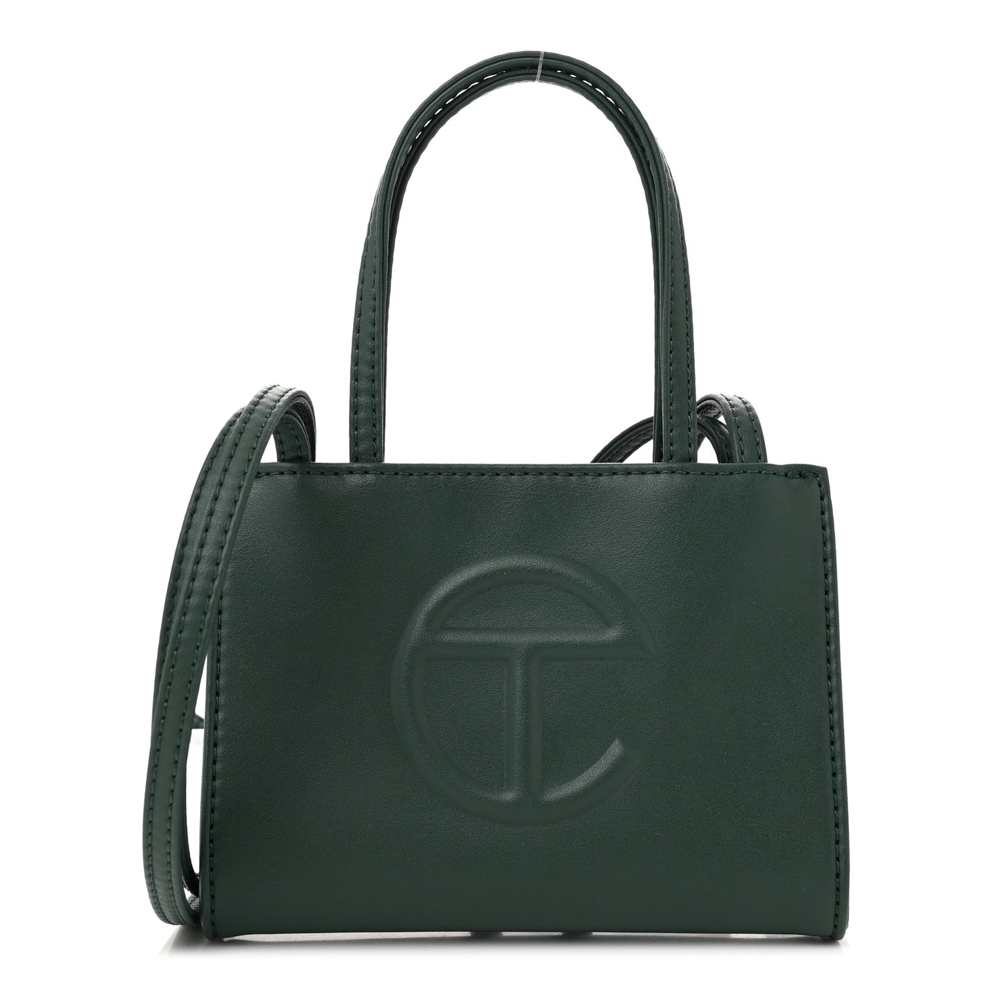 Vegan Leather Small Shopping Bag Dark Olive