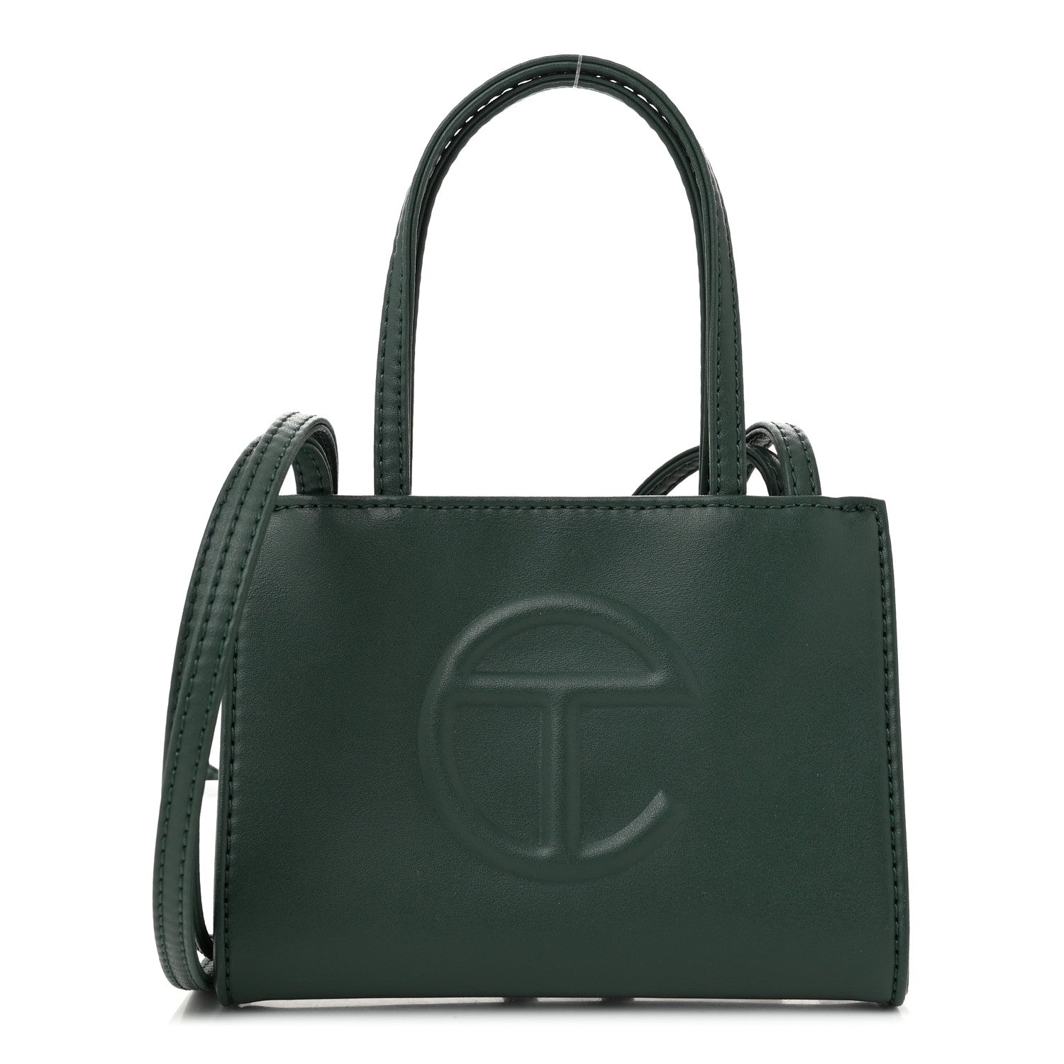 Telfar Vegan Leather Small Shopping Bag Dark Olive 1 of 10