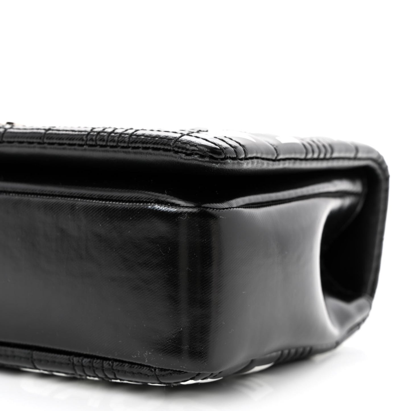 Patent Quilted Horseferry Print Small Lola Bag Black