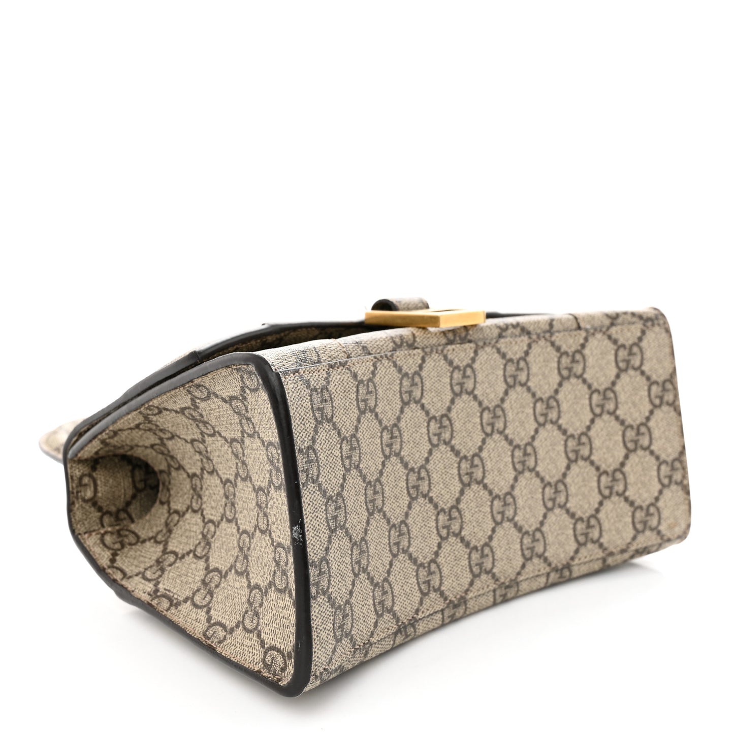 X GUCCI GG Supreme Monogram Small Hourglass Top Handle Bag Beige Ebony