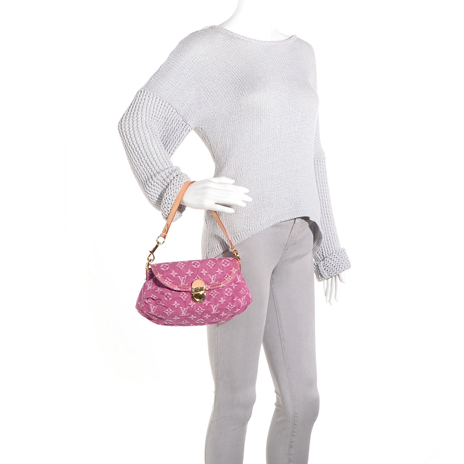 Louis Vuitton Monogram Denim Mini Pleaty Fuchsia 2 of 7