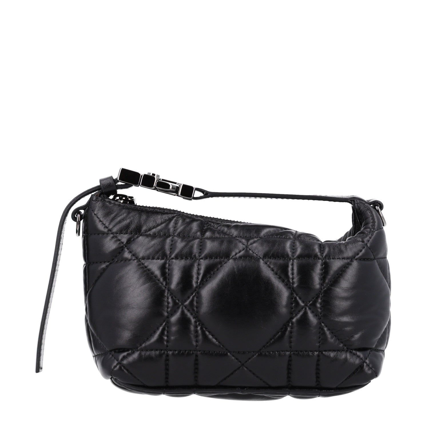 Christian Dior Calfskin Macrocannage Small Diortravel Nomad Pouch Black 1 of 9