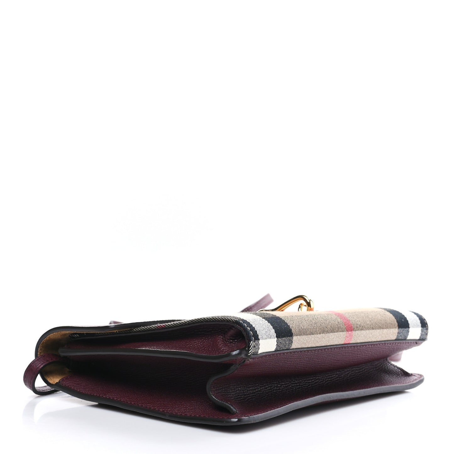 Derby Calfskin House Check Small Macken Crossbody Bag Mahogany Red