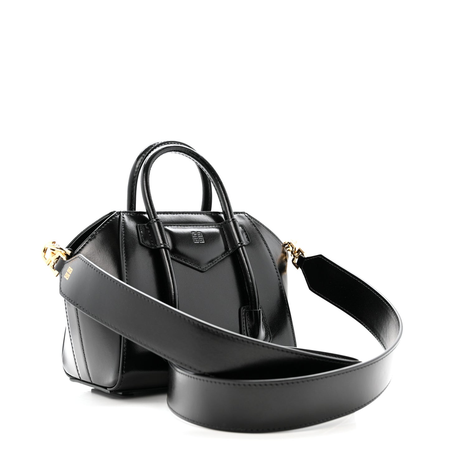 Box Calfskin Mini Lock Antigona Shoulder Bag Black