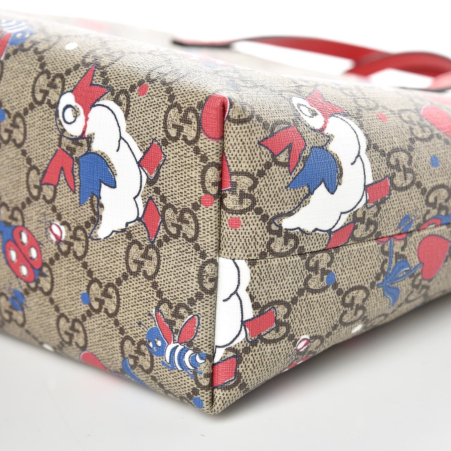 Gucci GG Supreme Monogram Kids Ducks Tote Red 9 of 9