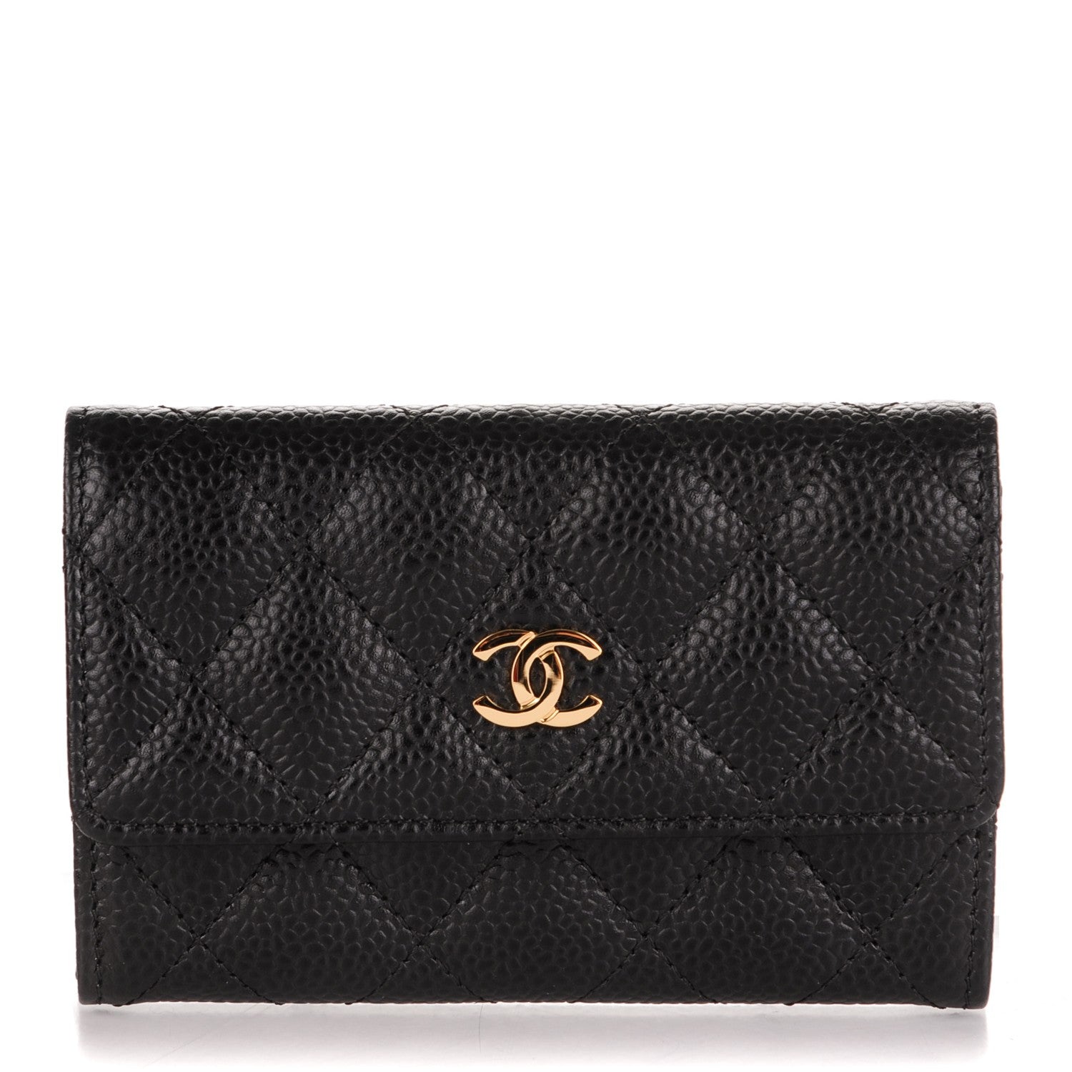 Chanel Caviar Quilted Flap Card Holder Black 1 of 8