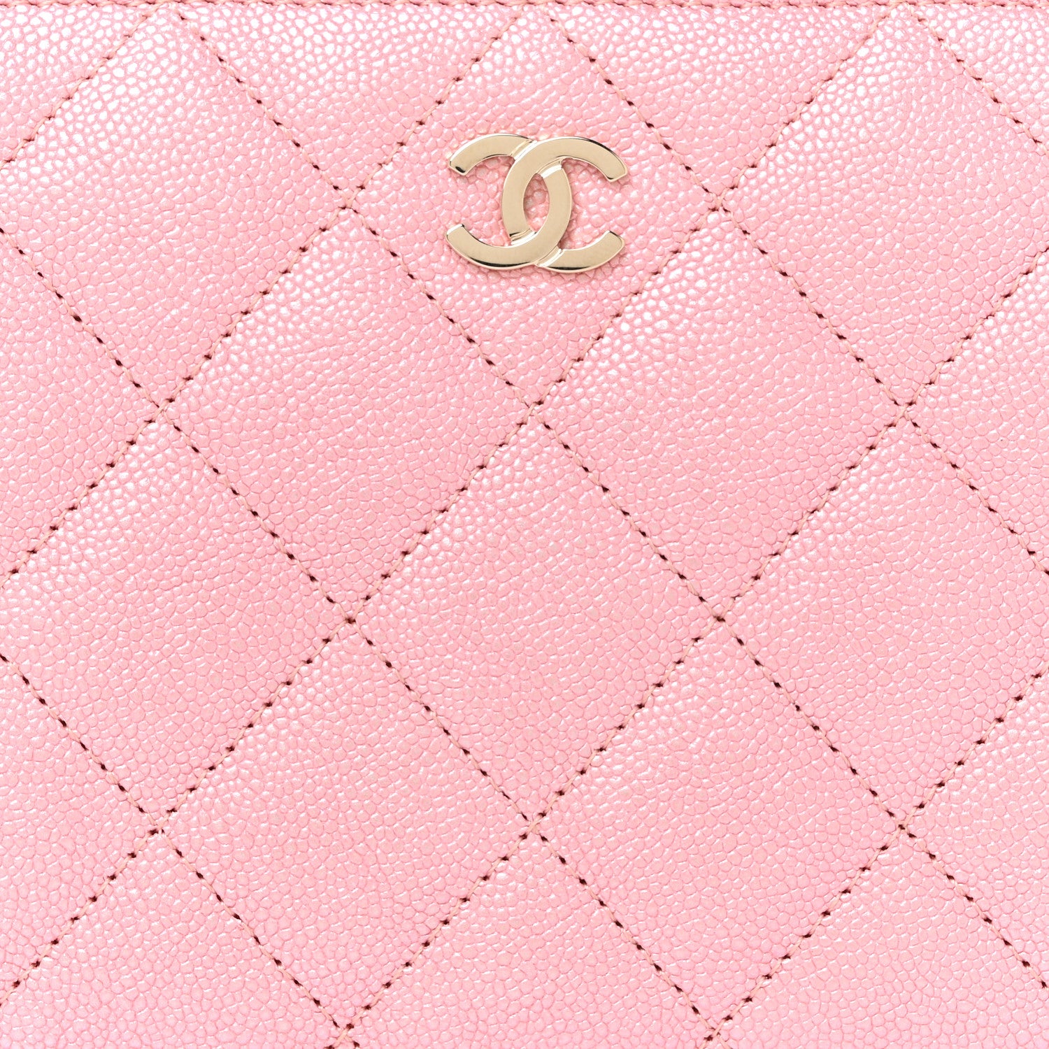 Chanel Iridescent Caviar Quilted Large Zip Around Wallet Pink 8 of 11