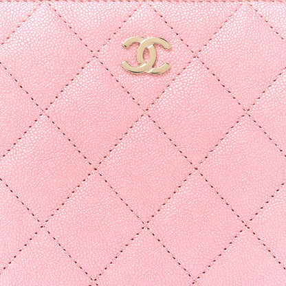 Chanel Iridescent Caviar Quilted Large Zip Around Wallet Pink 8 of 11