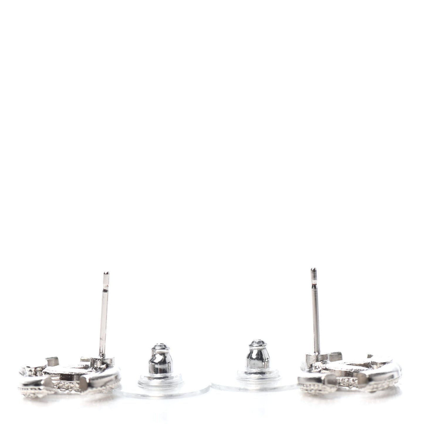 Crystal CC Coco Flapper Earrings Silver