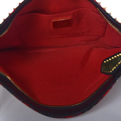 Christian Louboutin Calfskin Tartan Studded Loubiposh Clutch 5 of 10