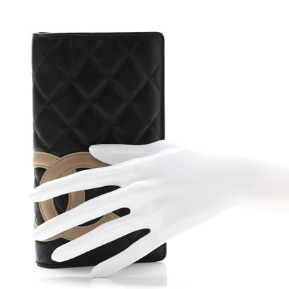Chanel Calfskin Quilted Cambon Yen Wallet Brown Beige 2 of 8