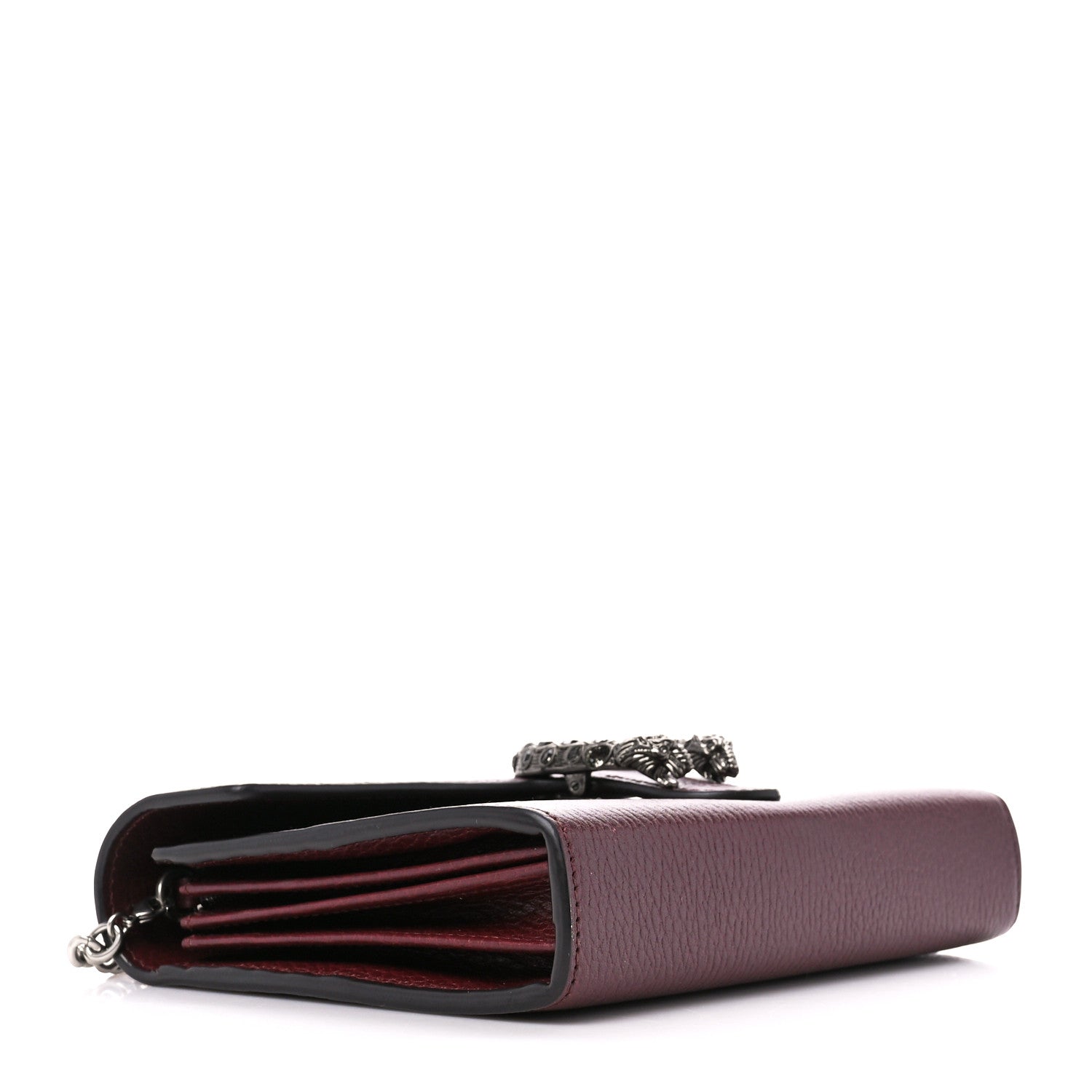 Gucci Dollar Calfskin Crystal Mini Dionysus Chain Wallet Vintage Bordeaux 4 of 11