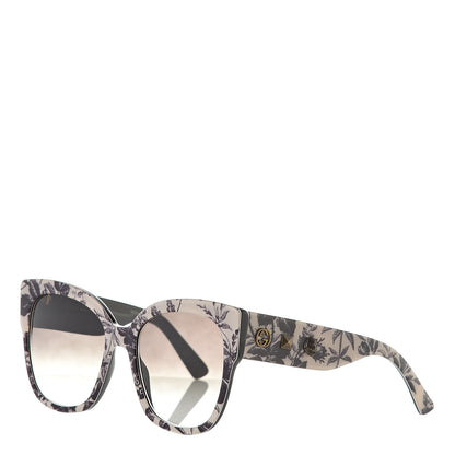 Gucci Acetate Herbarium Print Square Frame Sunglasses GG0059S White 1 of 8