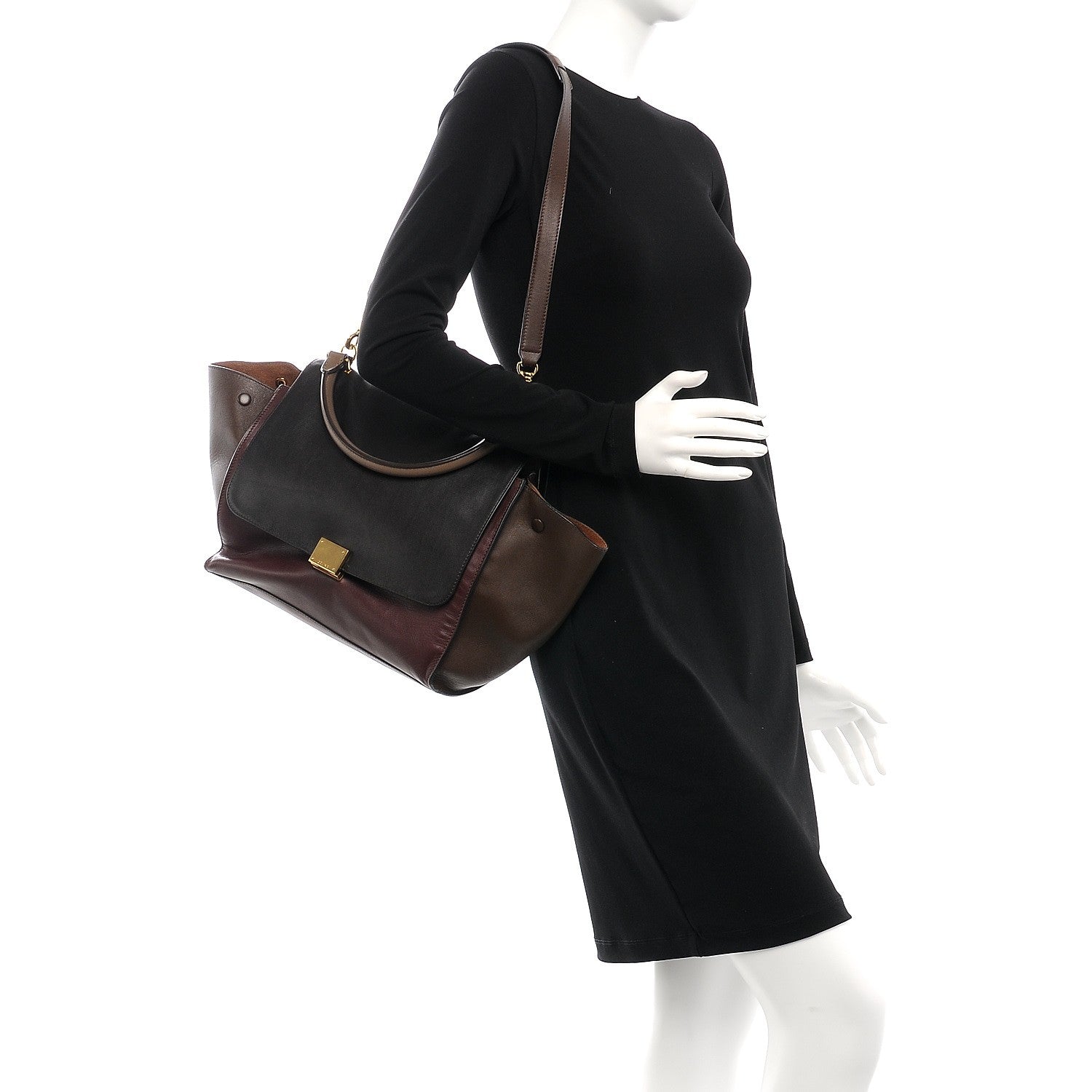 Celine Smooth Calfskin Medium Tri-Color Trapeze 2 of 9