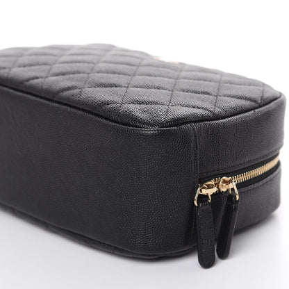 Chanel Caviar Quilted Curvy Pouch Cosmetic Case Black 9 of 10