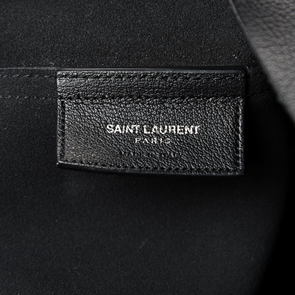 Saint Laurent Calfskin Large Fringe Shopping Tote Black 6 of 13
