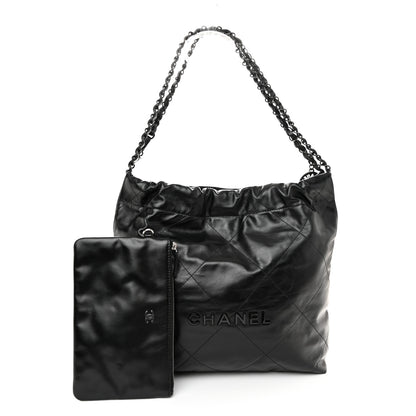 Chanel Shiny Calfskin Quilted Small Chanel 22 So Black 3 of 11