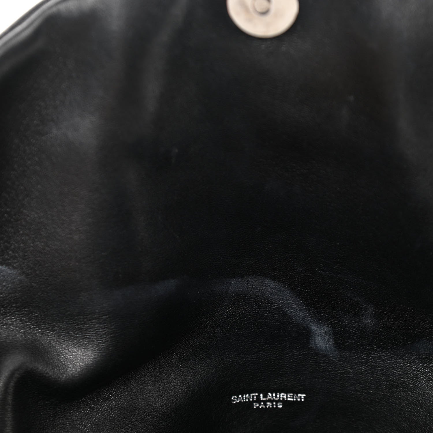 Saint Laurent Lambskin Quilted Medium Loulou Puffer Monogram Chain Satchel Black 9 of 13