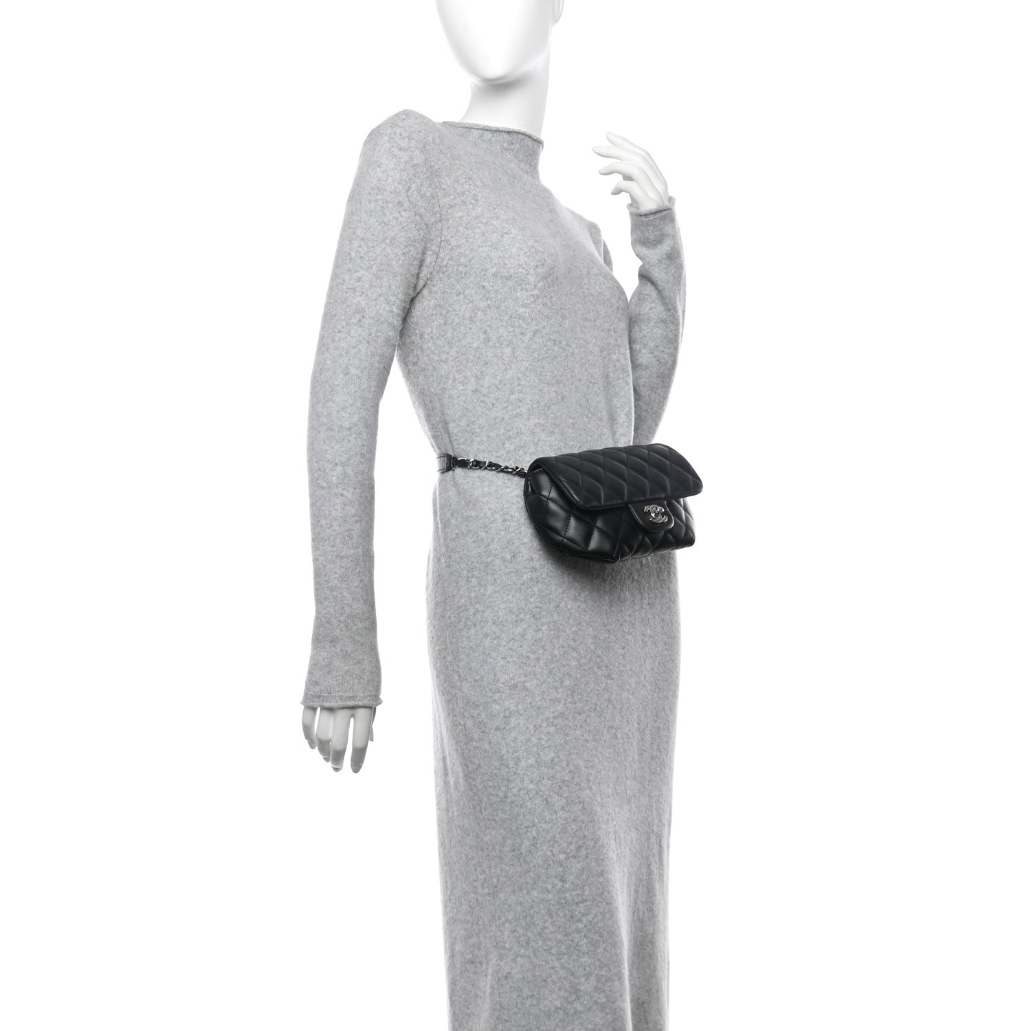 Chanel Calfskin Quilted CC Uniform Flap Belt Bag Black 2 of 13