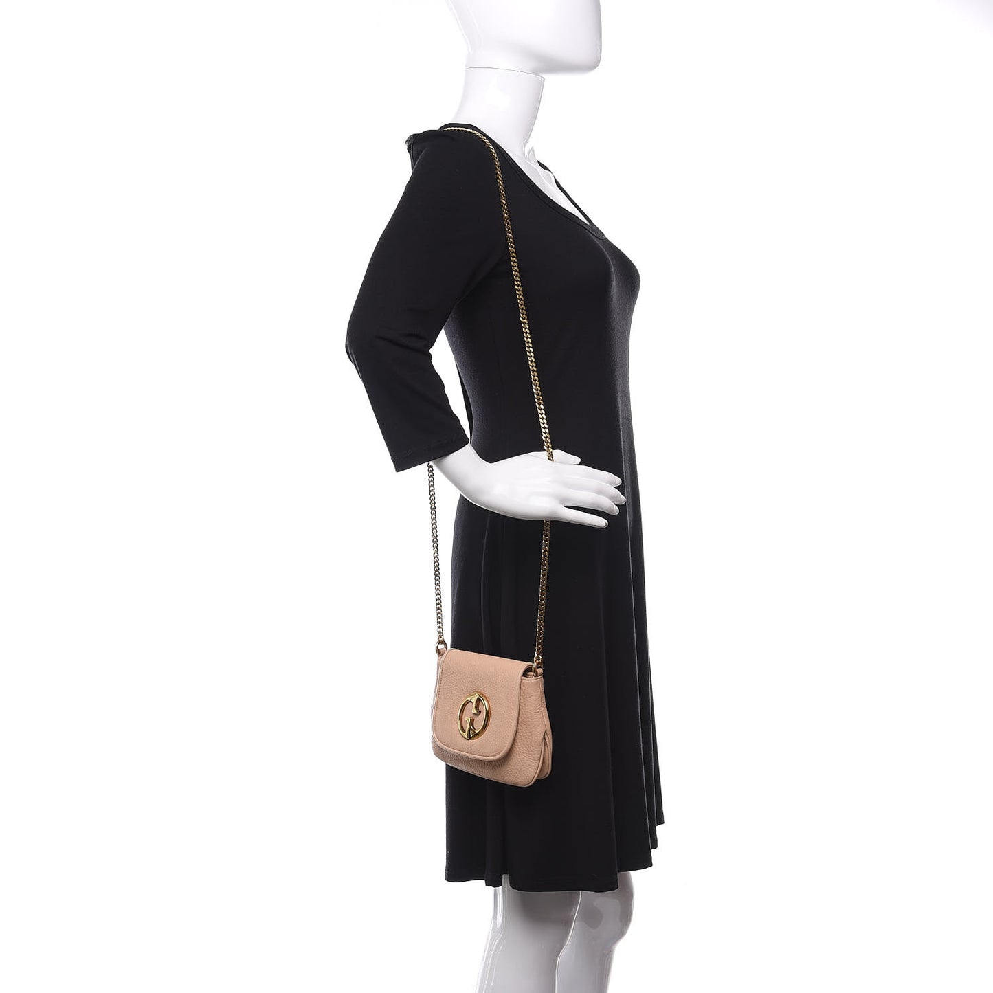 Dollar Calfskin Small 1973 Chain Shoulder Bag Camelia