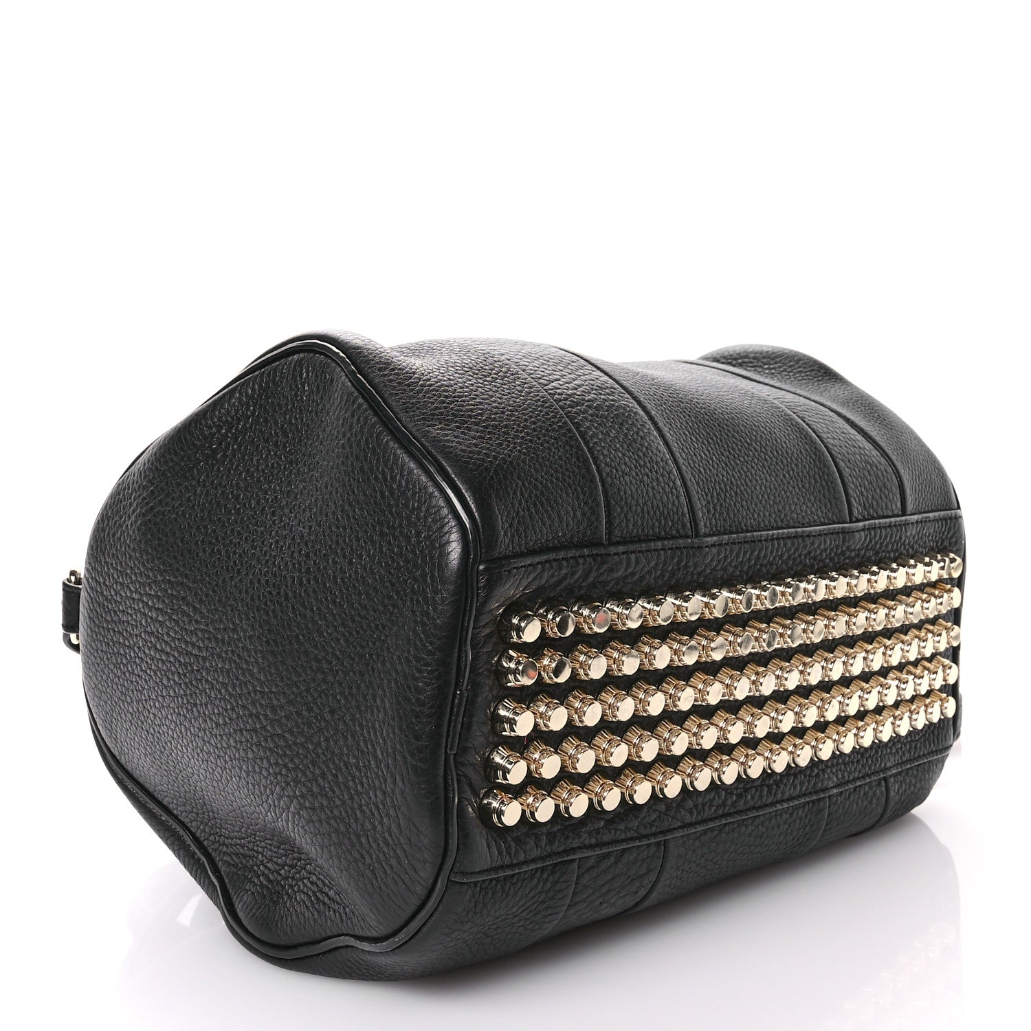Alexander Wang Pebbled Lambskin Rocco Black Pale Gold Hardware 4 of 9