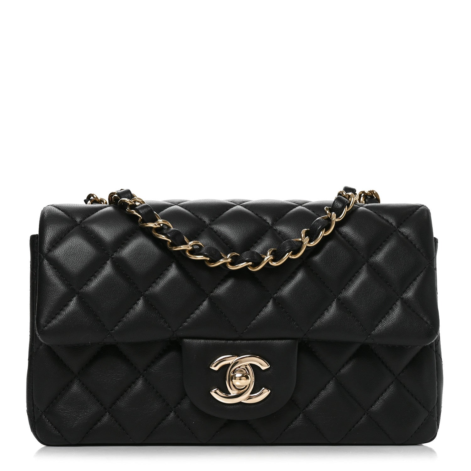 Chanel Lambskin Quilted Mini Rectangular Flap Black 1 of 11