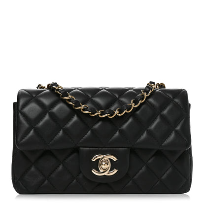 Chanel Lambskin Quilted Mini Rectangular Flap Black 1 of 11