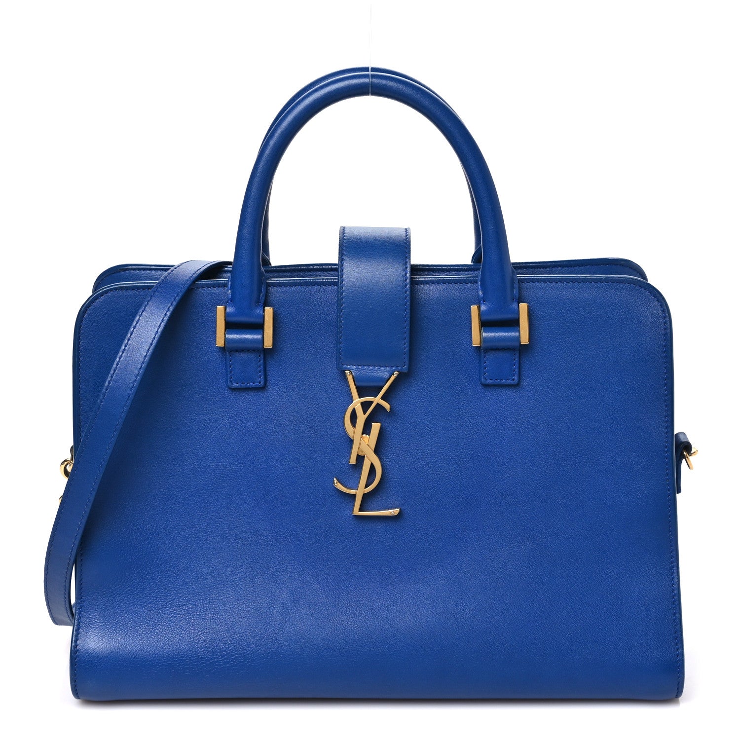 Saint Laurent Calfskin Small Monogram Cabas Blue Majorelle 1 of 10
