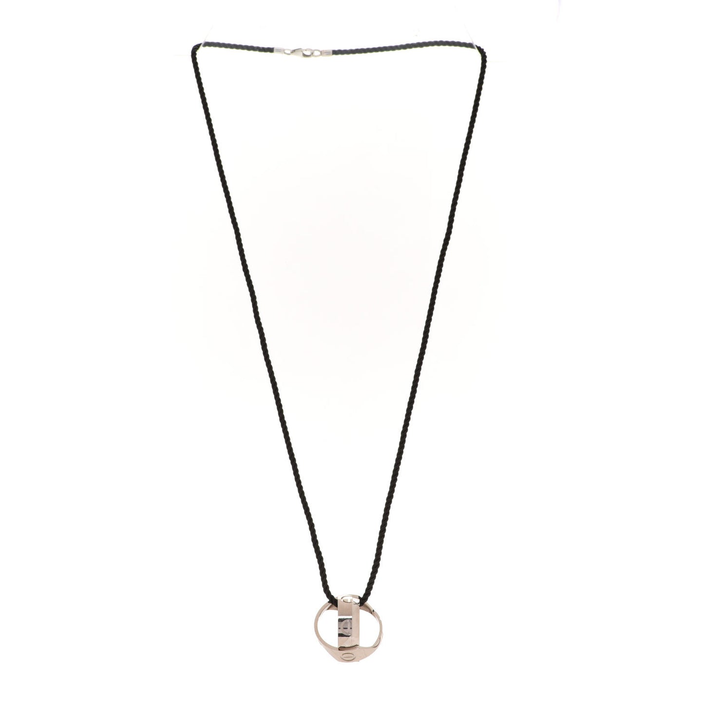 18K White Gold Cord 7mm Astro LOVE Pendant Necklace