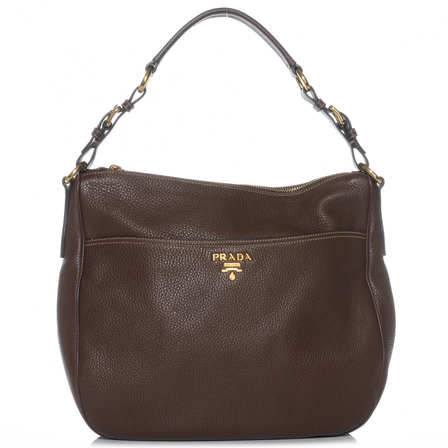 Prada Vitello Daino Shoulder Bag Bruciato 1 of 9