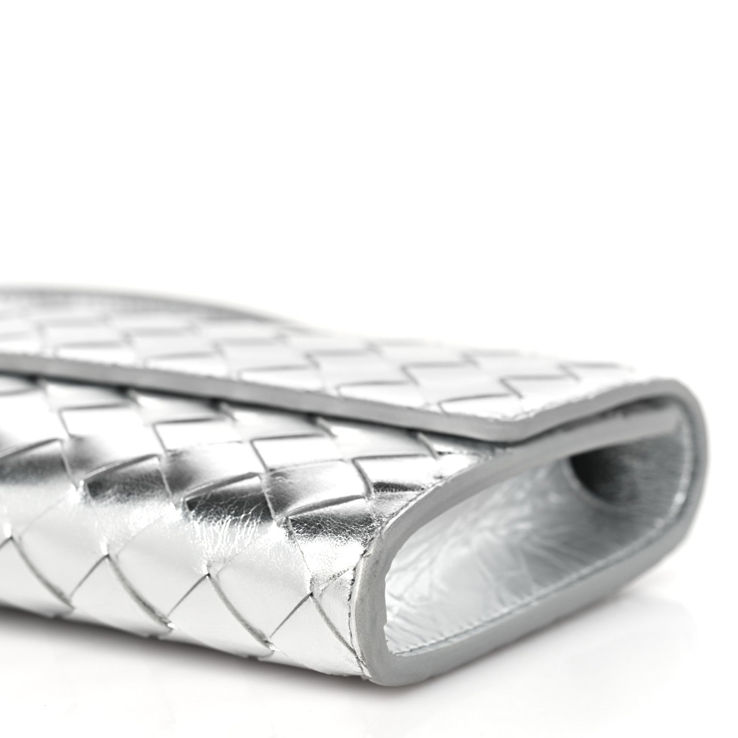 Bottega Veneta Metallic Nappa Intrecciato Long Andiamo Top Handle Silver 8 of 8
